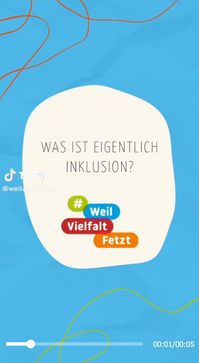 Screenshot eines Videos auf Tiktok "Was ist eigentlich Inklusion" Screenshot eines Videos auf Tiktok "Was ist eigentlich Inklusion"