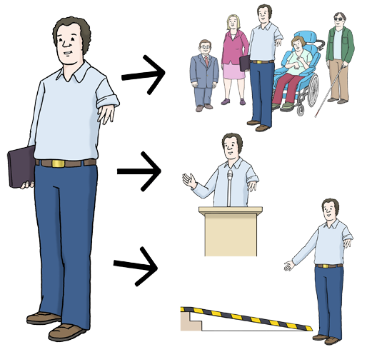 Behinderten-Beauftragter als Mensch verbildlicht